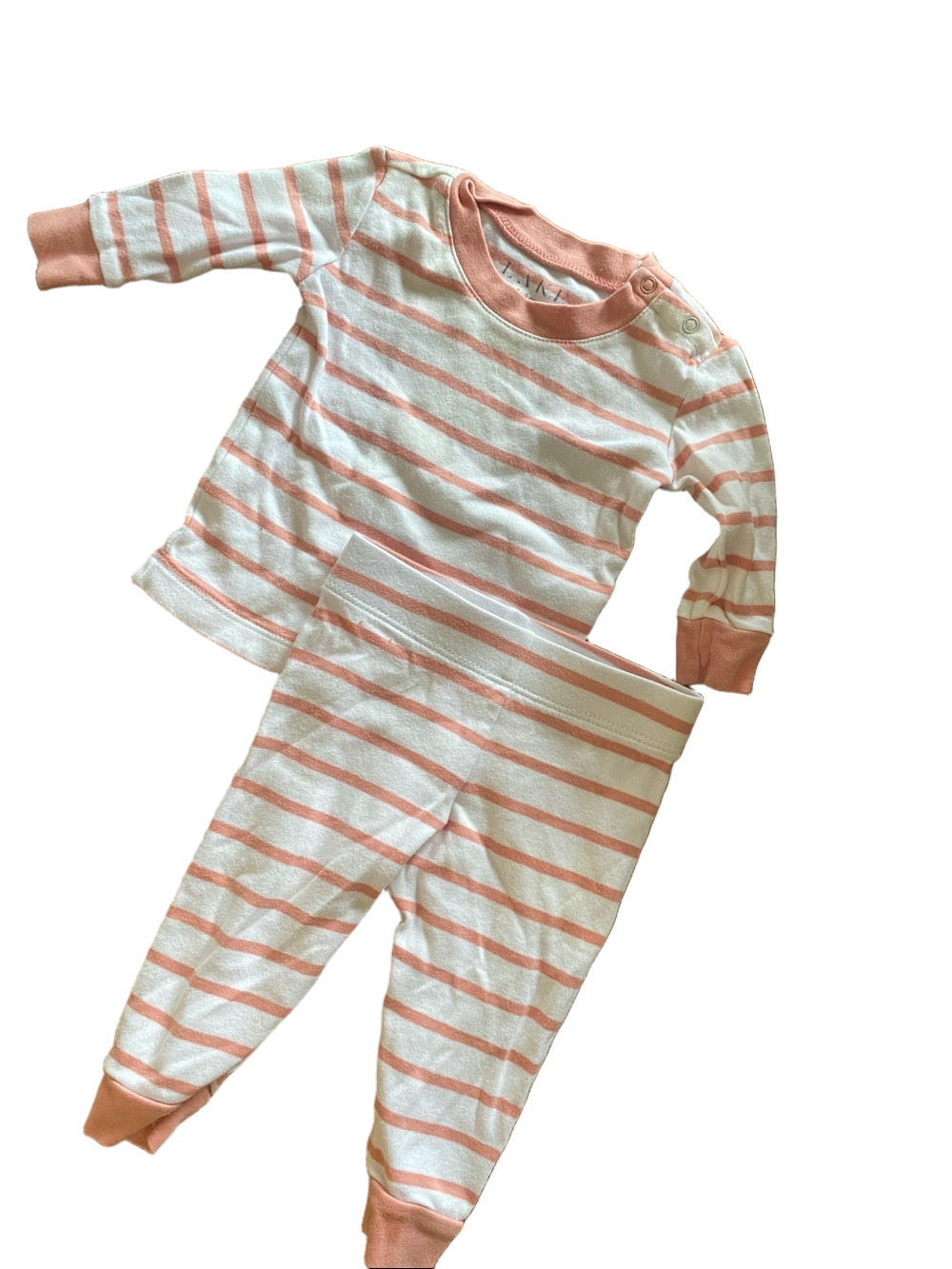 Striped Pink and White Kids Pajama Set - Soft Cotton Blend